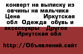 конверт на выписку из овчины на мальчика › Цена ­ 3 500 - Иркутская обл. Одежда, обувь и аксессуары » Другое   . Иркутская обл.